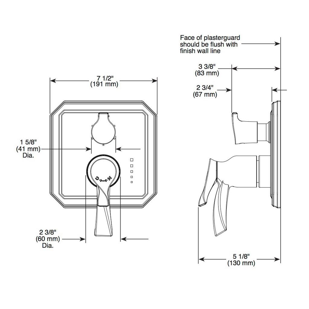 Brizo T75630-PN Virage Tempassure Thermostatic Valve 6 Function Diverter Polished Nickel 2