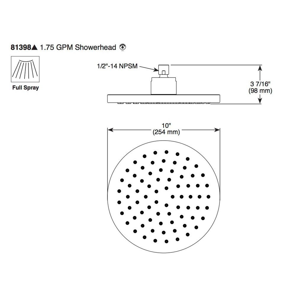 Brizo 81398 Round Raincan Showerhead Polished Nickel 2