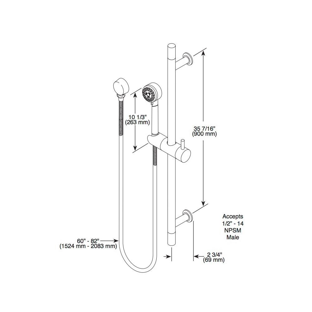 Brizo 85521 Odin Multifunction Slide Bar Handshower Luxe Gold 2