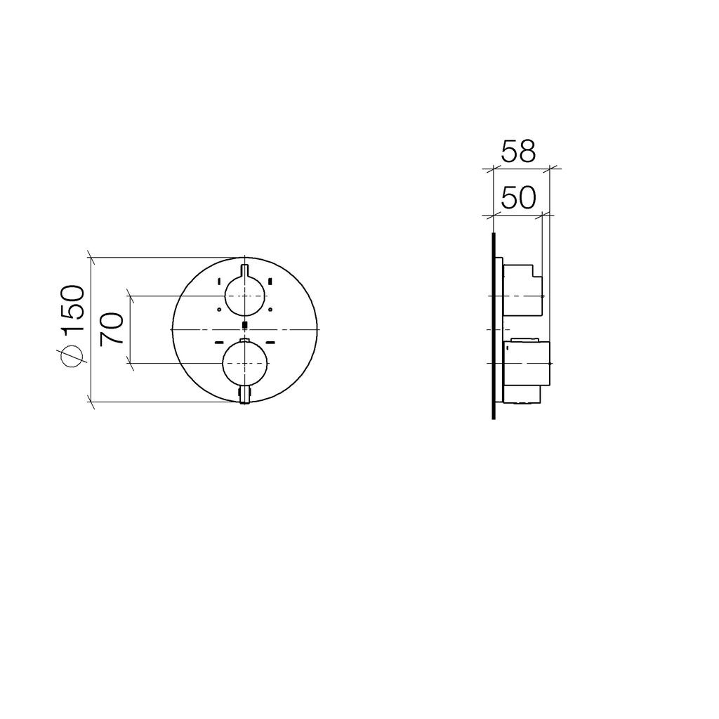 Dornbracht 36425970 Vaia Concealed One Way Thermostat Black Matte 2