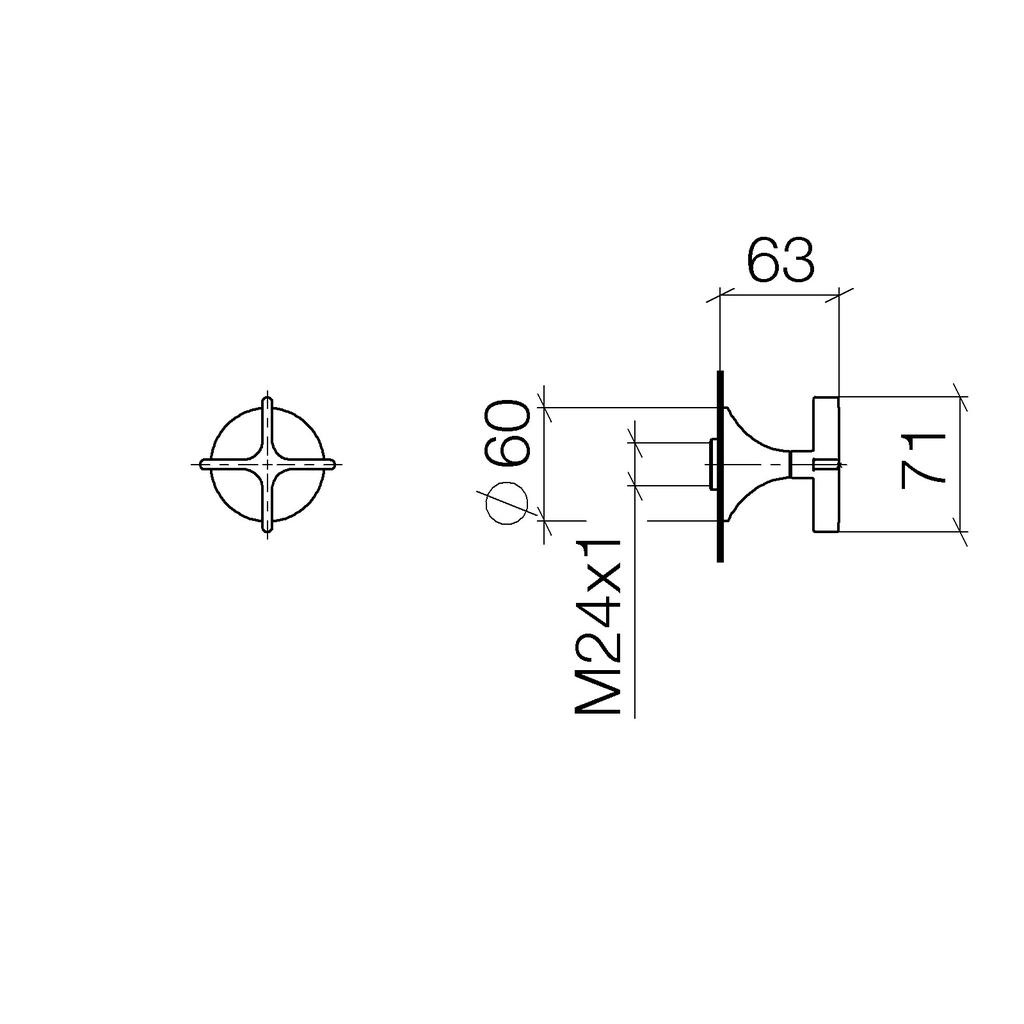 Dornbracht 36310809 Vaia Wall Valve Cross Handle Polished Chrome 2