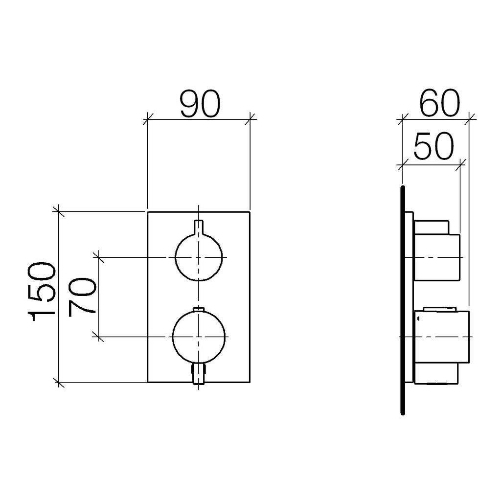 Dornbracht 36425670 Deque Concealed Thermostat With One Way Volume Control Black Matte 2