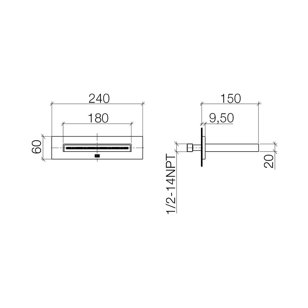 Dornbracht 13415979 Cl.1 Rectangular Cascade Tub Spout Black Matte 2