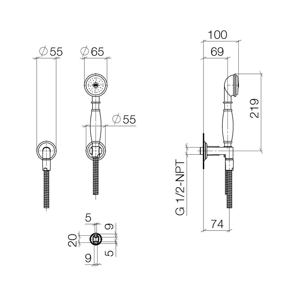 Dornbracht 27803361 Madison Handshower Set Durabrass 2