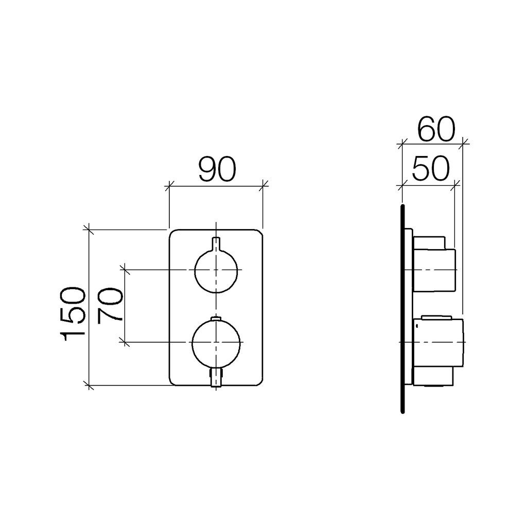 Dornbracht 36425710 Lulu Concealed Thermostat One Way Colume Control Chrome 2