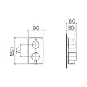 Dornbracht 36425710 Lulu Concealed Thermostat One Way Colume Control Platinum Matte 2