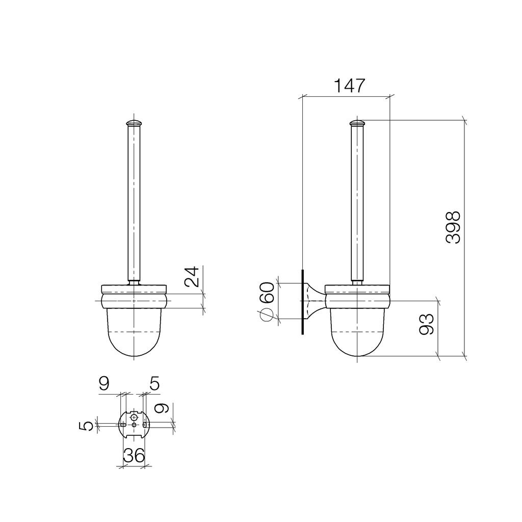 Dornbracht 83900361 Madison Toilet Brush Set Durabrass 2