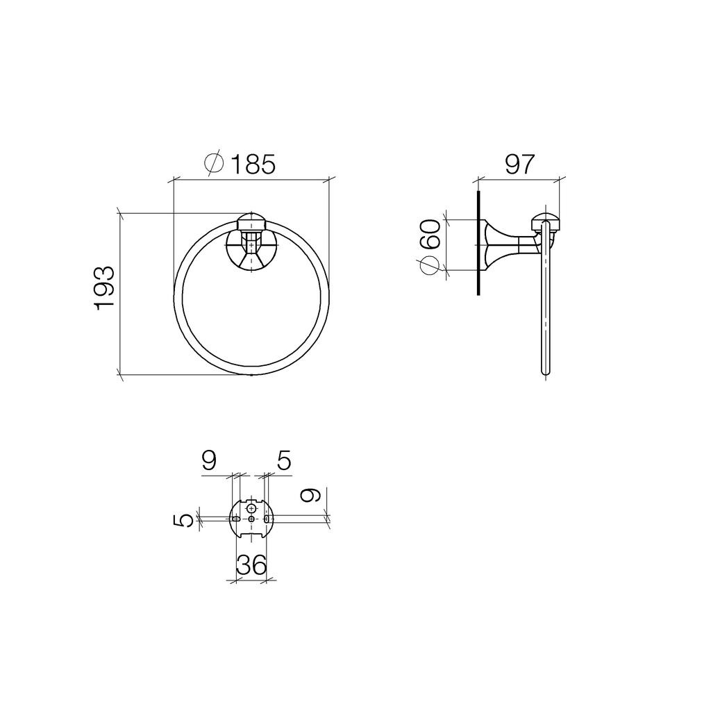 Dornbracht 83200361 Madison Towel Ring Platinum 2