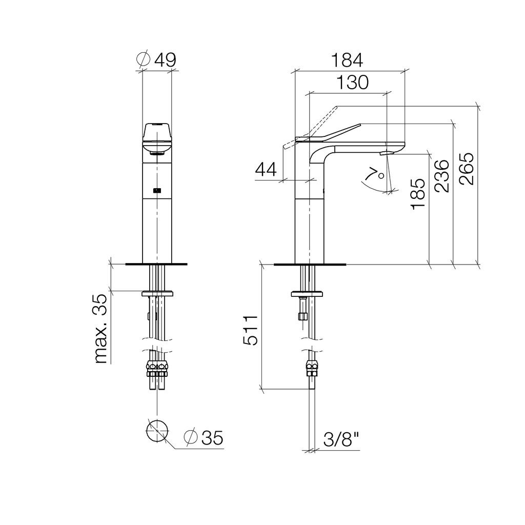 Dornbracht 33526845 Lisse Single Lever Mixer Chrome 2