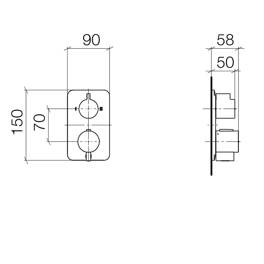 Dornbracht 36426845 Lisse Concealed Thermostat Two Way Colume Control Chrome 2