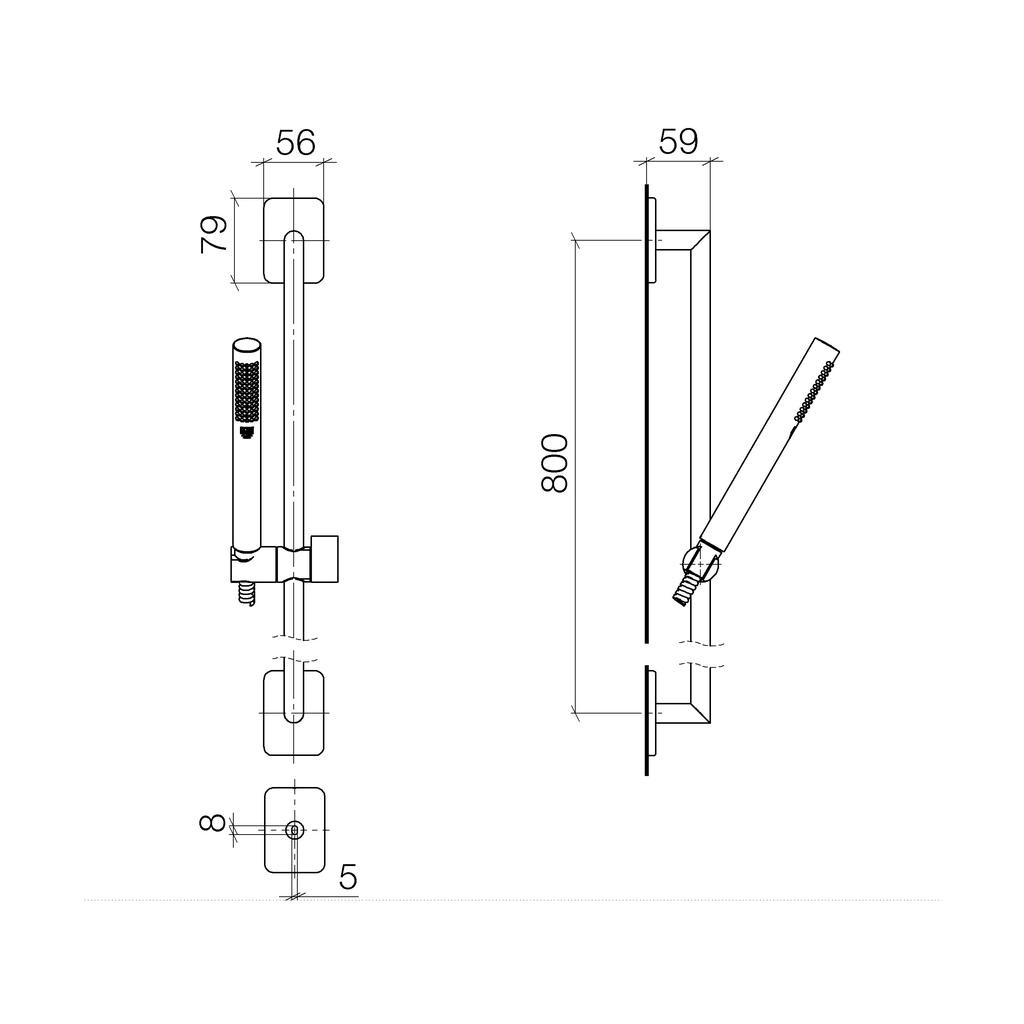 Dornbracht 26402710 Lulu Handshower Set On Slide Bar Chrome 2