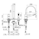 Dornbracht 27412782 Mem Three Hole Tub Set With Hand Shower Set Chrome 2