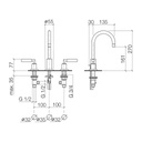 Dornbracht 20710882 Tara Three Hole Lavatory Faucet Platinum 2