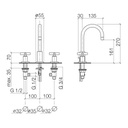 Dornbracht 20710892 Tara Three Hole Lavatory Faucet Platinum 2