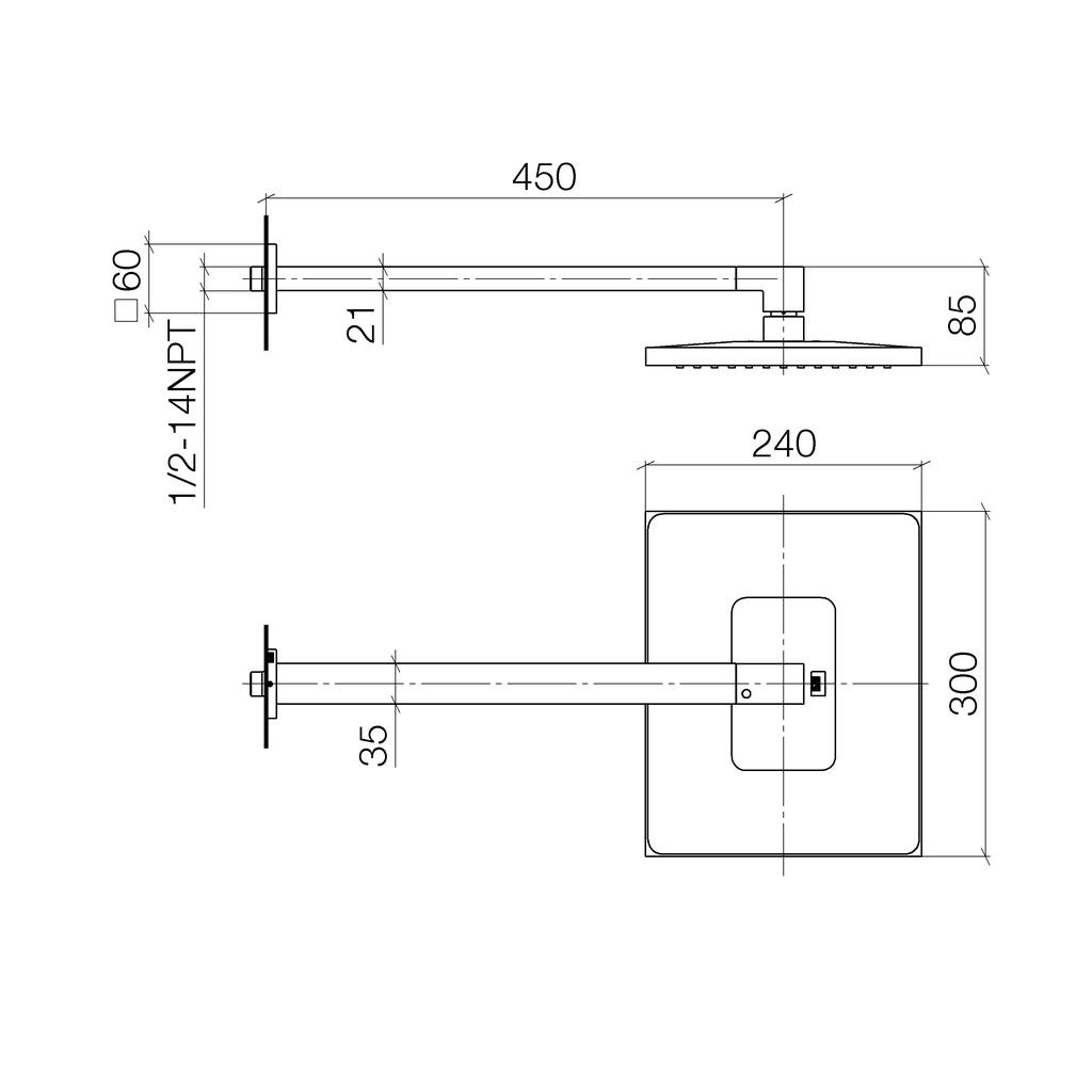 Dornbracht 28765980 Supernova Rain Shower Wall Mounted Polished Chrome 2