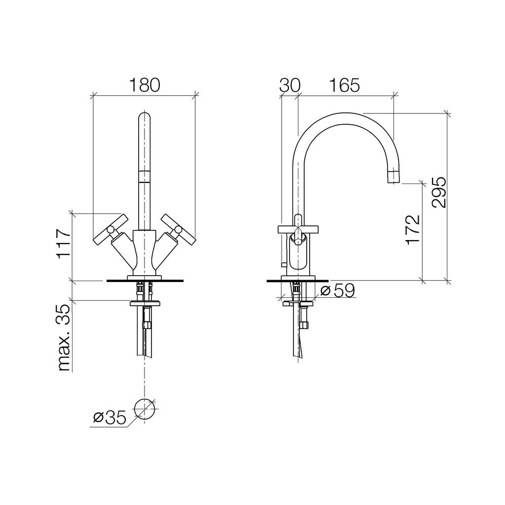 Dornbracht 22513892 Tara Single Hole Faucet Platinum Matte 2