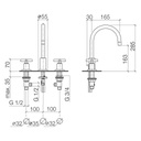 Dornbracht 20713892 Tara Three Hole Lavatory Faucet Platinum 2