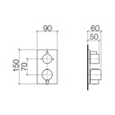 Dornbracht 36426670 Imo Concealed Thermostat Two Way Volume Control Chrome 2