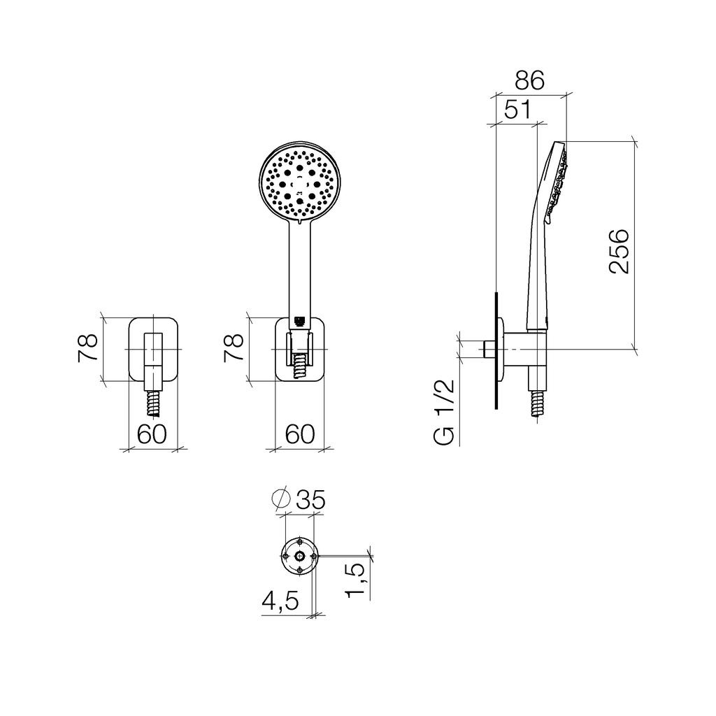 Dornbracht 27803845 Lisse Handshower Set Chrome 2