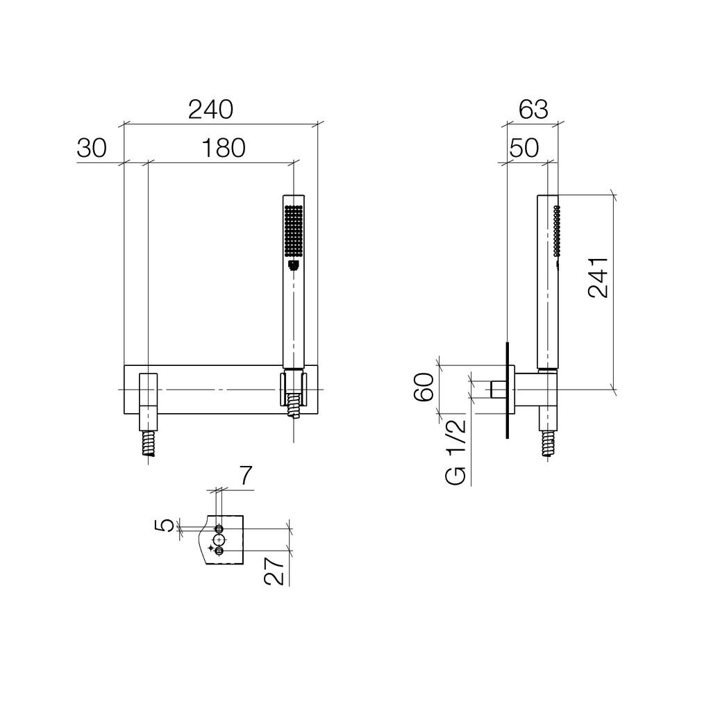 Dornbracht 27818980 Symetrics Handshower Set Platinum Matte 2