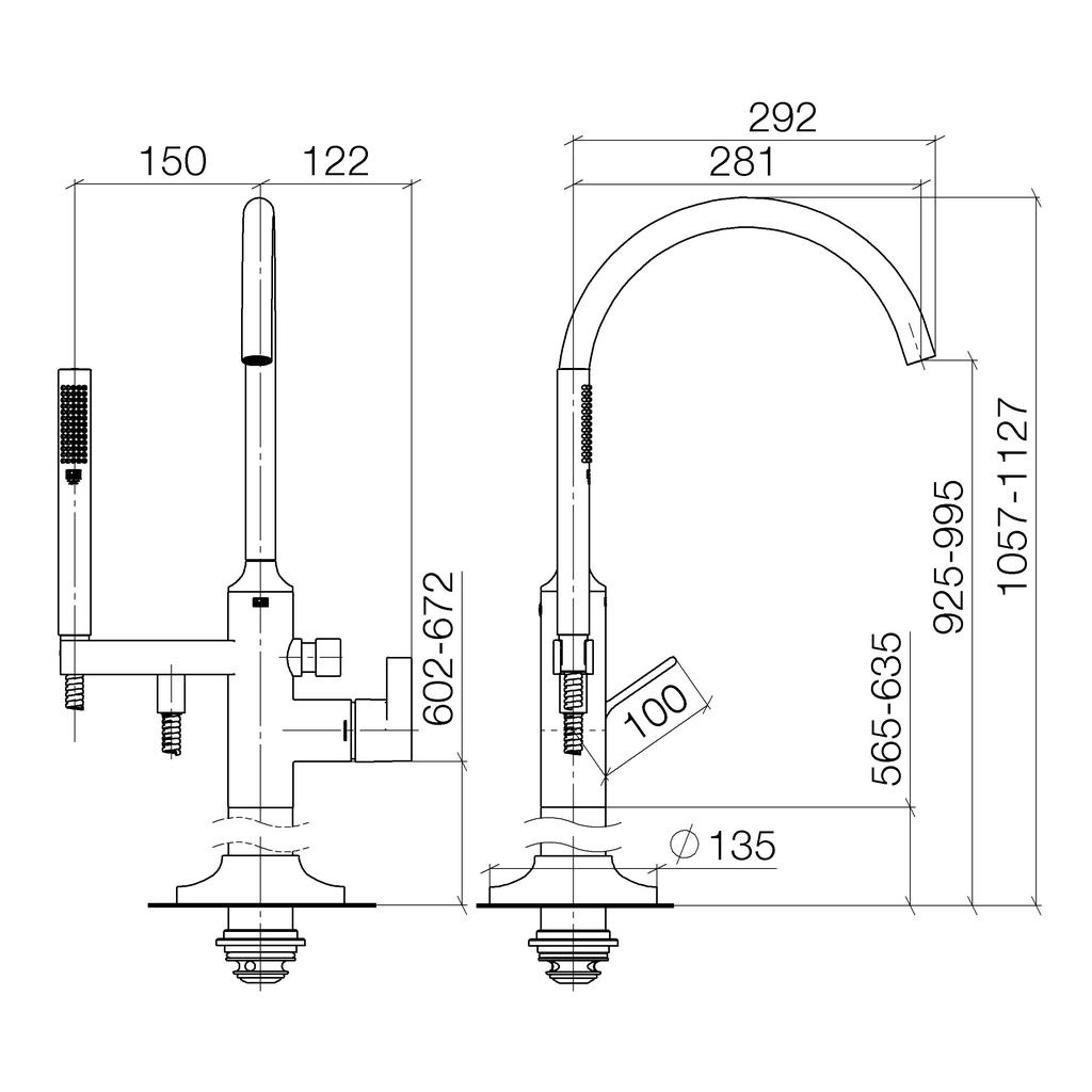 Dornbracht 25863809 Vaia Free Standing Tub Spout Chrome 2