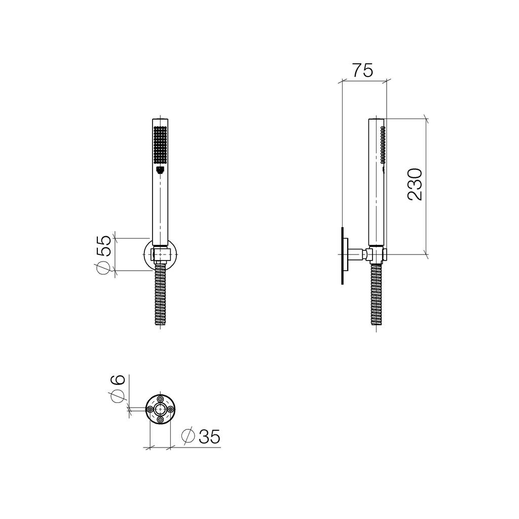 Dornbracht 27806625 Meta.02 Handshower Set Platinum Matte 2