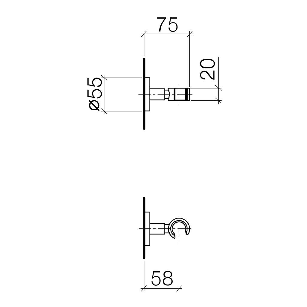 Dornbracht 28050625 Meta.02 Wall Bracket Platinum Matte 2