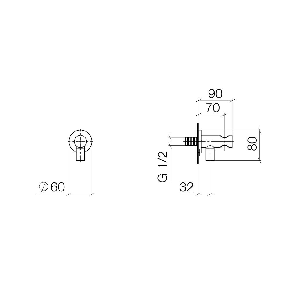 Dornbracht 28490660 Meta.02 Wall Elbow With Inegrated Bracket Chrome 2