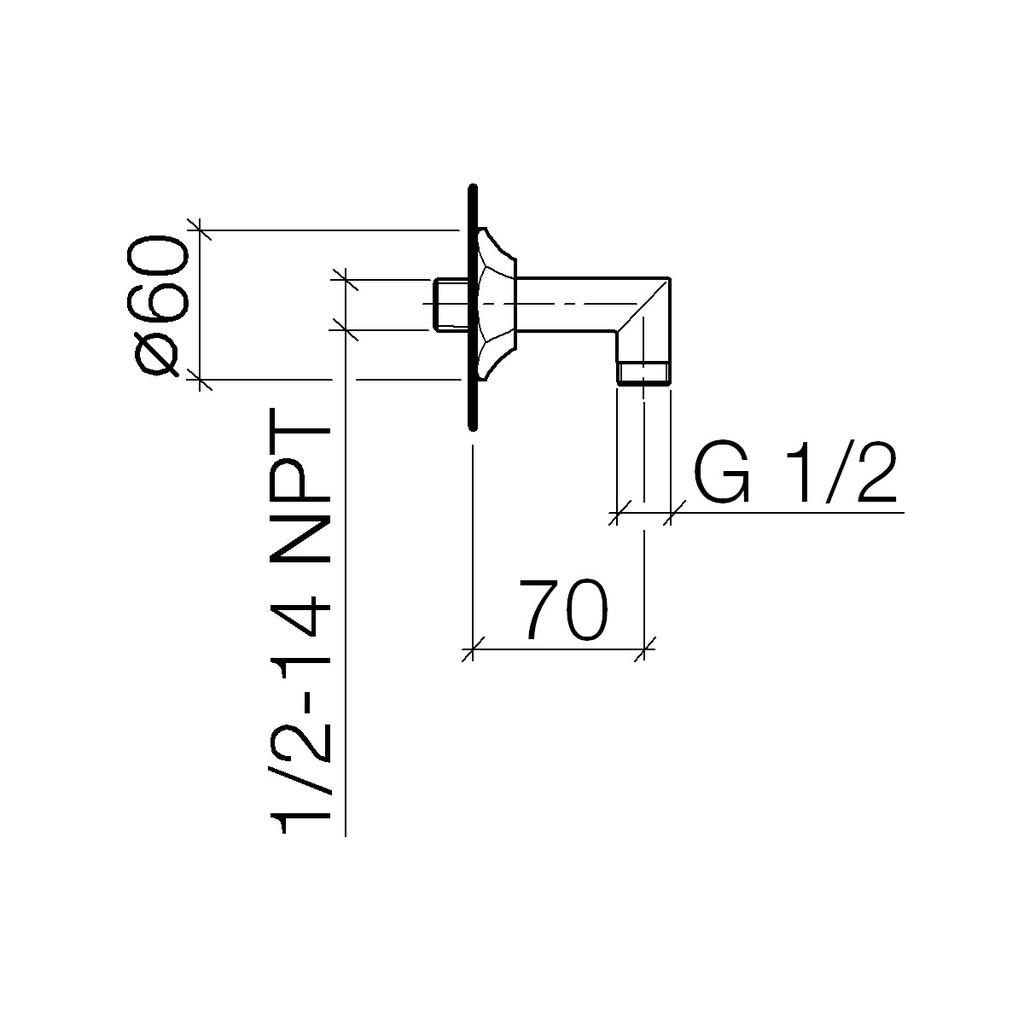 Dornbracht 28450370 Madison Flair Wall Elbow Chrome 2