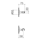 Dornbracht 28050625 Meta.02 Wall Bracket Chrome 2