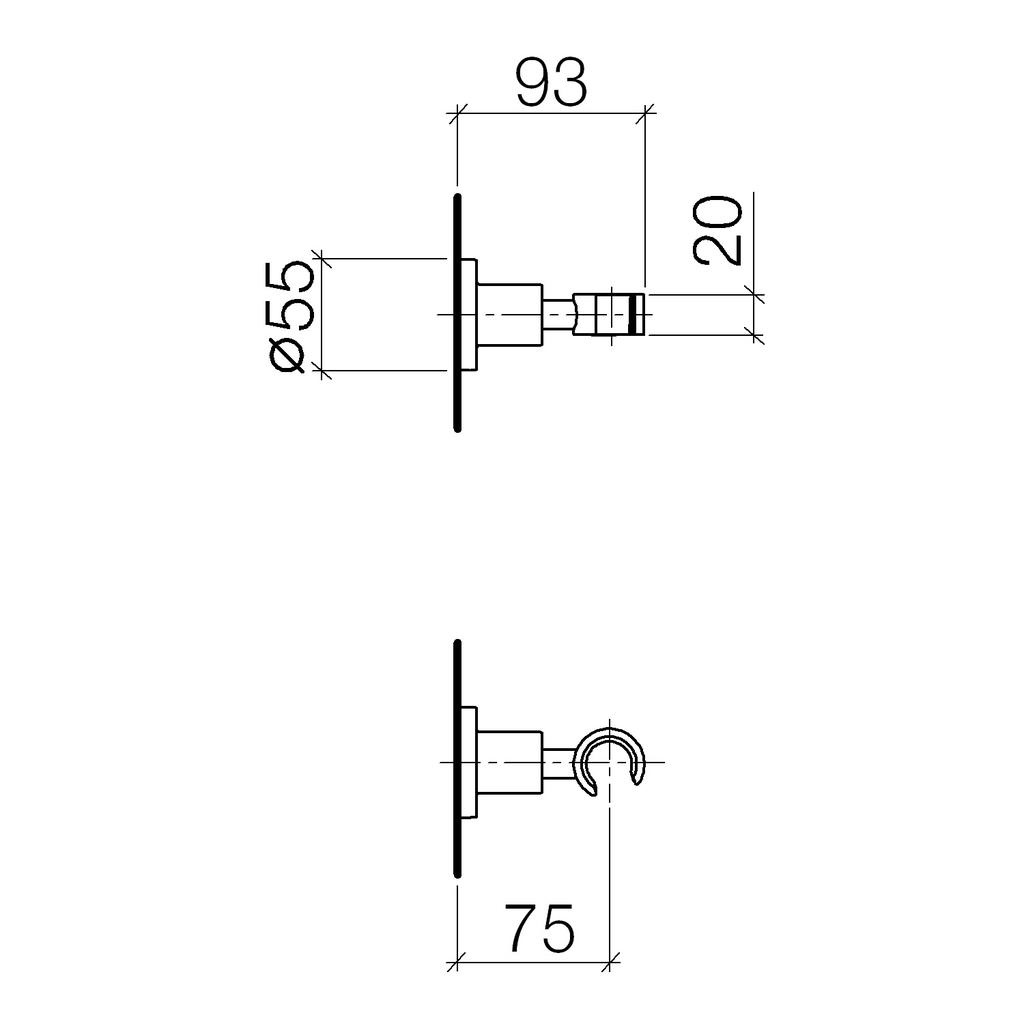 Dornbracht 28050892 Tara Wall Bracket Black Matte 2