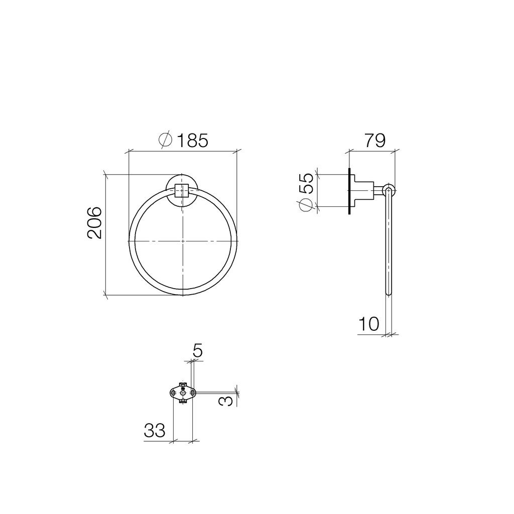 Dornbracht 83200892 Tara Towel Ring Chrome 2