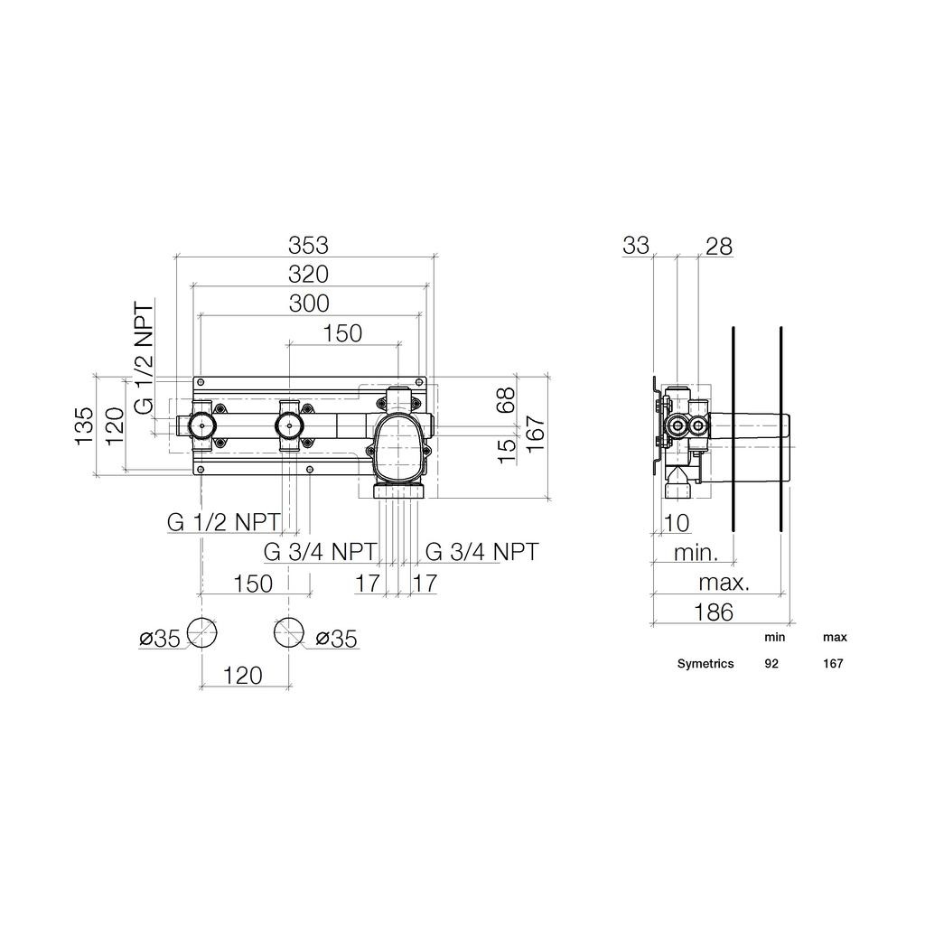 Dornbracht 35529970 Symetrics Rough For Xtool Thermostat 2