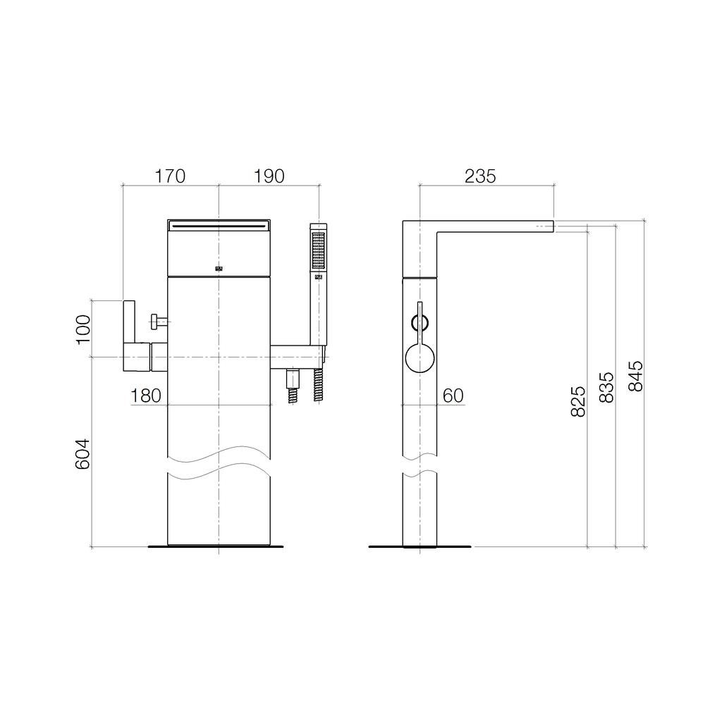 Dornbracht 25964979 Mem Free Standing Tub Set Chrome 2