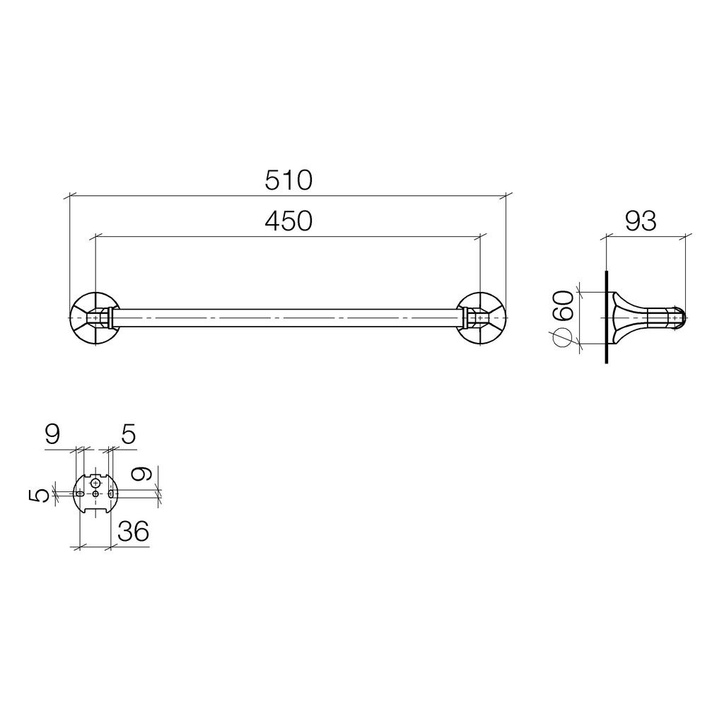 Dornbracht 83045361 Madison Towel Bar Platinum Matte 2