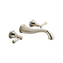 Delta T3597LF Cassidy Two Handle Wall Mount Lavatory Faucet Trim Polished Nickel 1