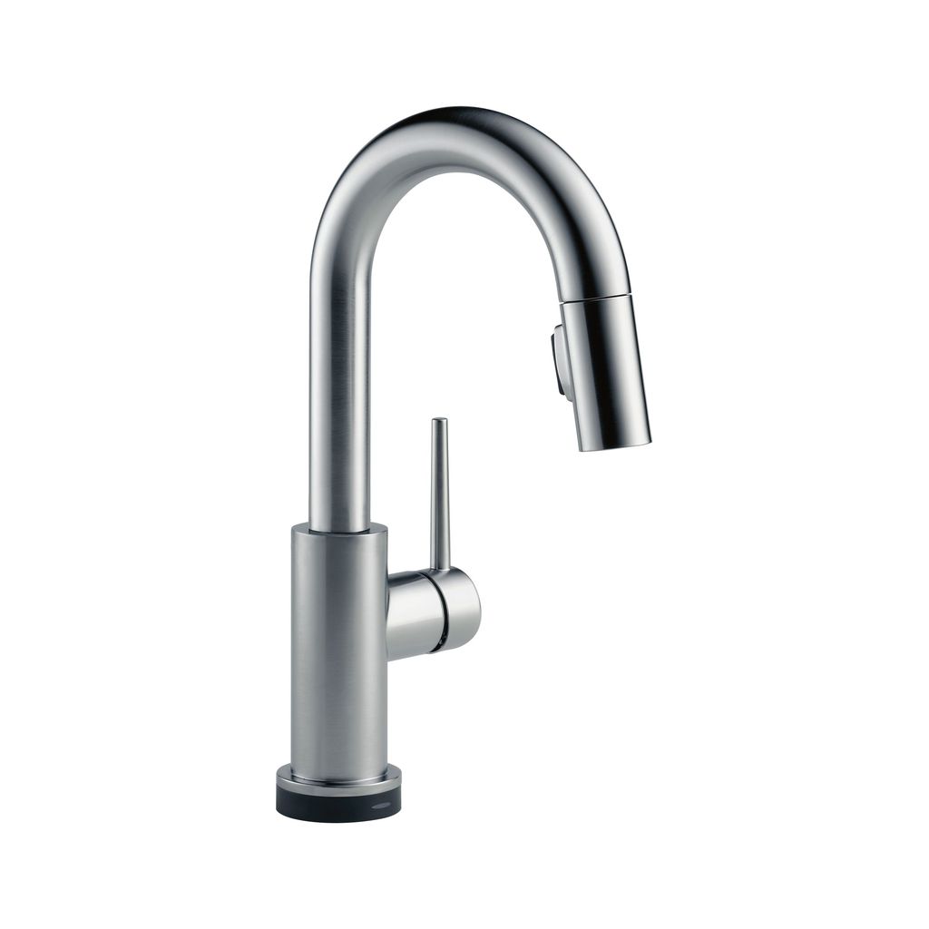 Delta 9959T Trinsic Single Handle Pull Down Bar Prep Faucet With Touch2O Arctic Stainless 1