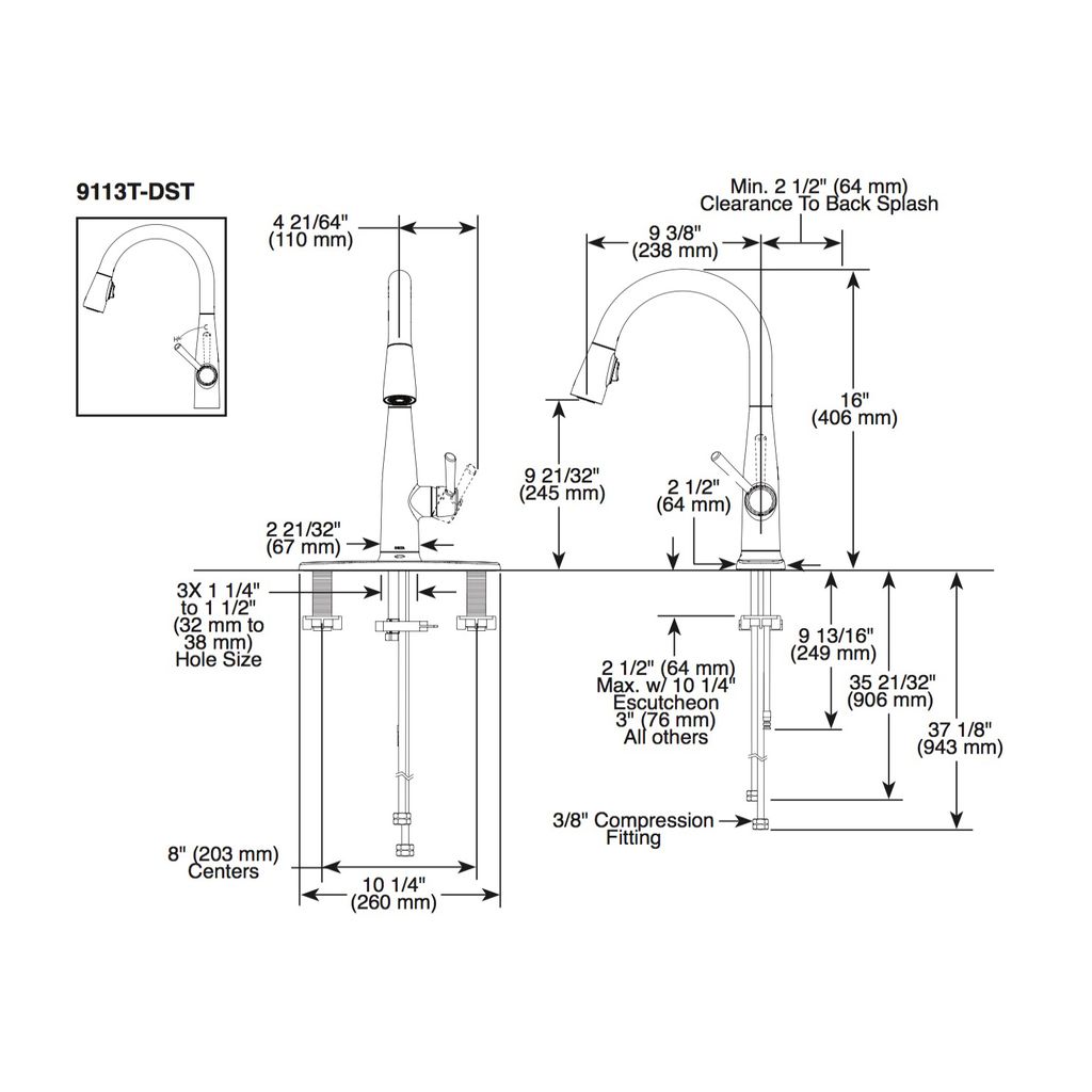 Delta 9113T Essa Single Handle Pull Down Kitchen Faucet Touch2O Chrome 2