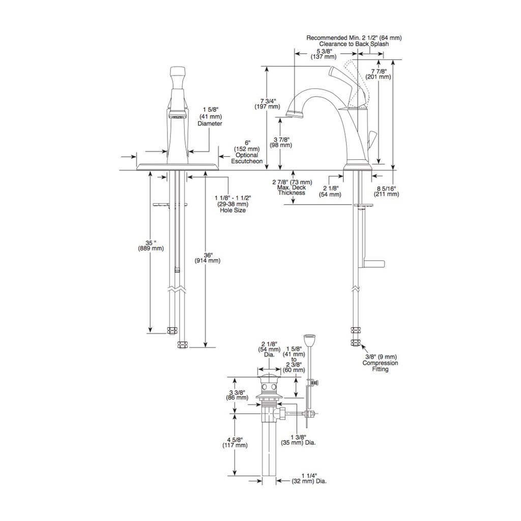 Delta 551 Dryden Single Handle Lavatory Faucet Polished Nickel 2