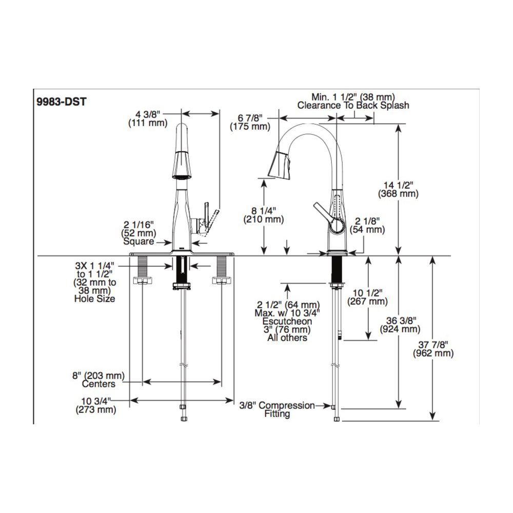 Delta 9983 Mateo Single Handle Pull Down Bar Prep Faucet Arctic Stainless 2