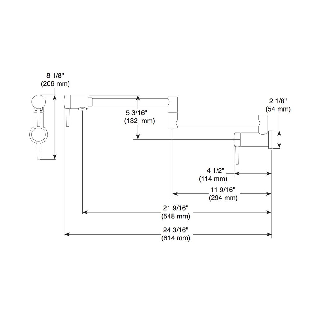 Delta 1165LF Contemporary Wall Mount Pot Filler Brilliance Stainless 2