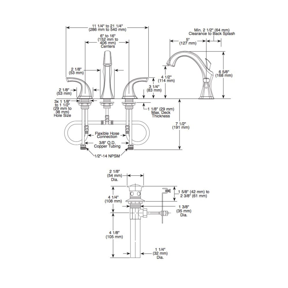 Delta 3592LF Addison Two Handle Widespread Lavatory Faucet Brilliance Stainless 2