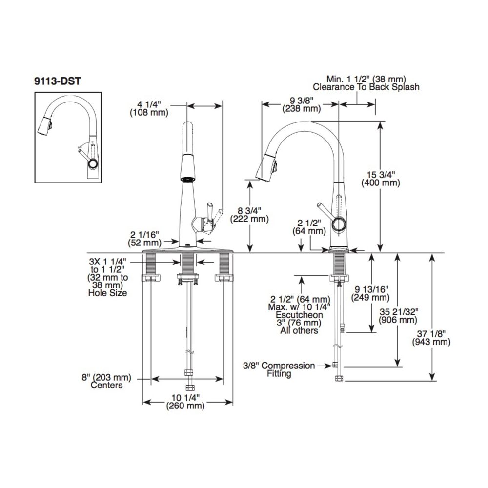 Delta 9913 Essa Single Handle Pull Down Bar Prep Faucet Arctic Stainless 2