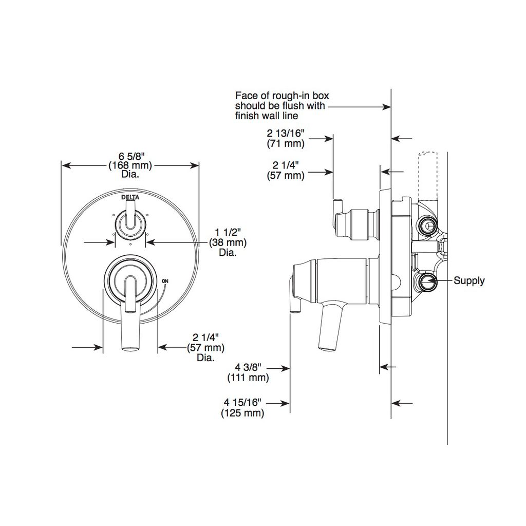 Delta T27T959 Contemporary Two Handle TempAssure 17T Series Valve Trim Venetian Bronze 2