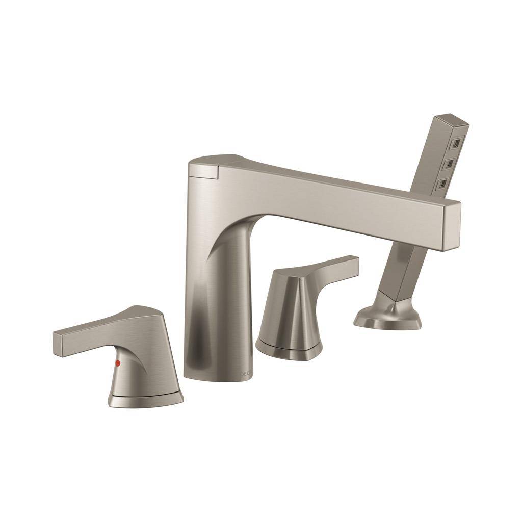 Delta T4774 Zura Roman Tub With Hand Shower Trim Brilliance Stainless 1