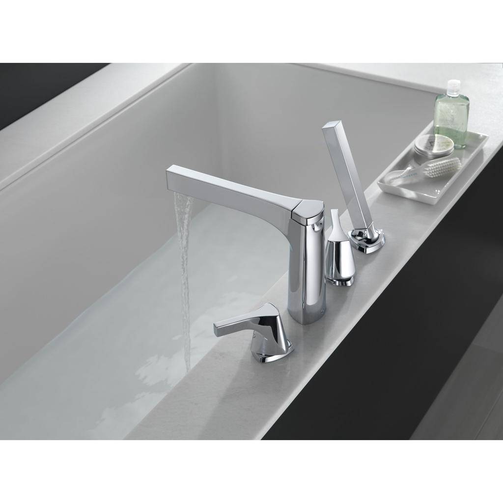 Delta T4774 Zura Roman Tub With Hand Shower Trim Brilliance Stainless 2