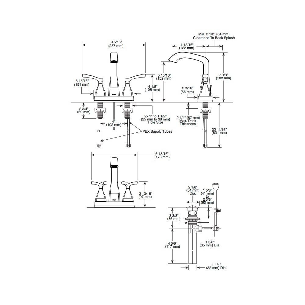 Delta 25776 Stryke Centerset Faucet Stainless Matte Black 2