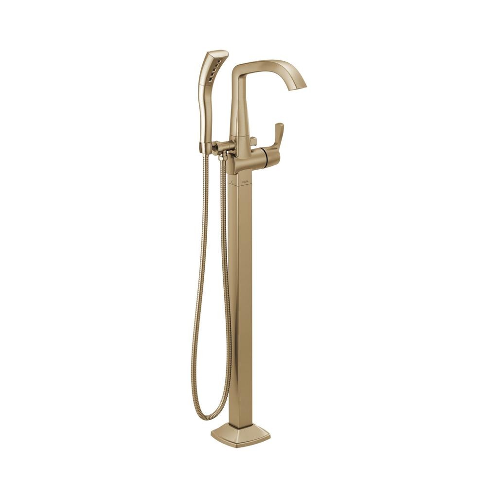 Delta T4776-FL Stryke Freestanding Tub Filler Trim Champagne Bronze 1