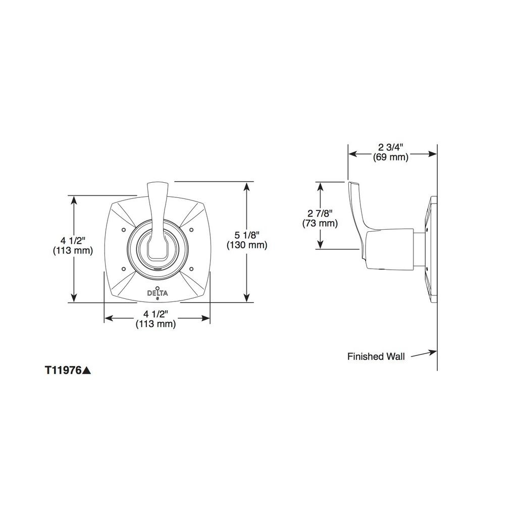 Delta T11976 Stryke Six Function Diverter Trim Chrome 2