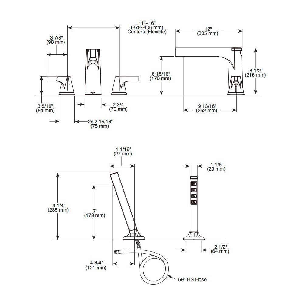 Delta T2774 Zura Roman Tub Trim Stainless 2